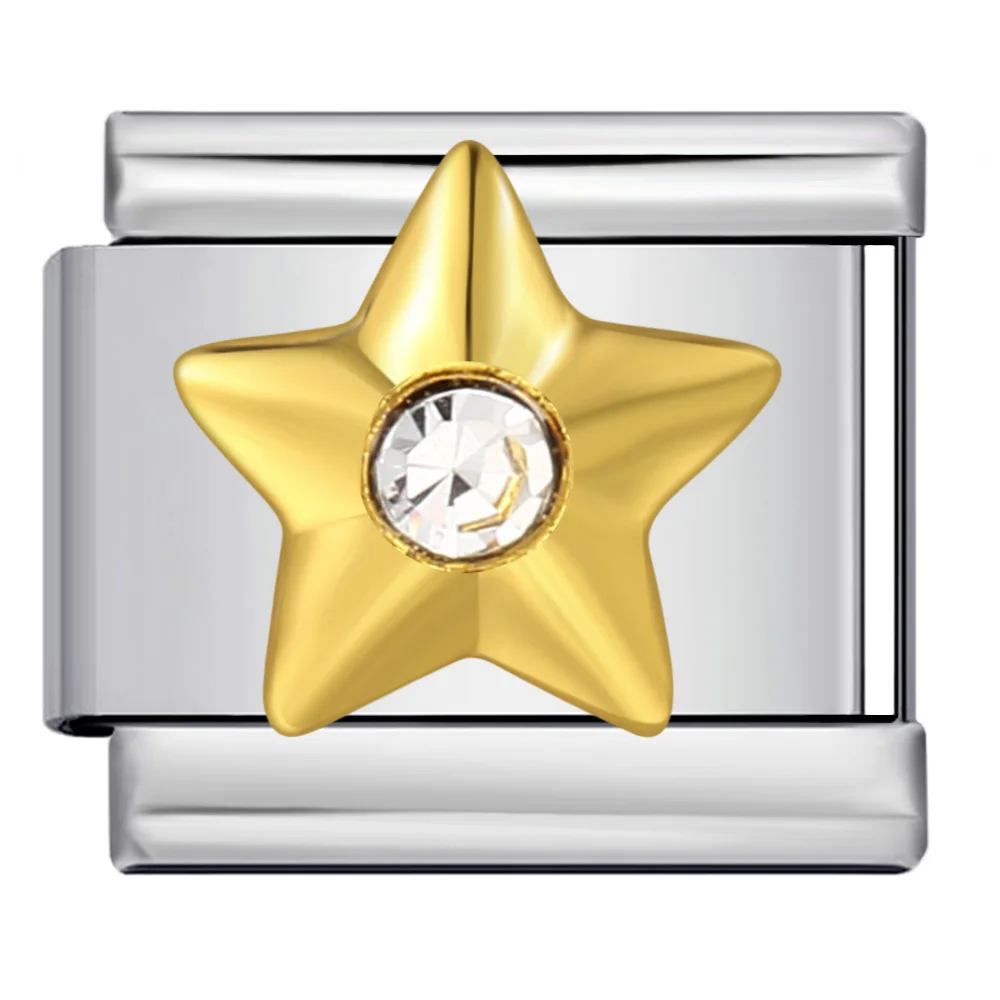  URING سحر القطع الناقص مربع القلب زركونيا رابط الإيطالي صالح 9 مللي متر أساور من الفولاذ المقاوم للصدأ صنع DIY بها بنفسك مجوهرات النساء الرجال الموضة #4