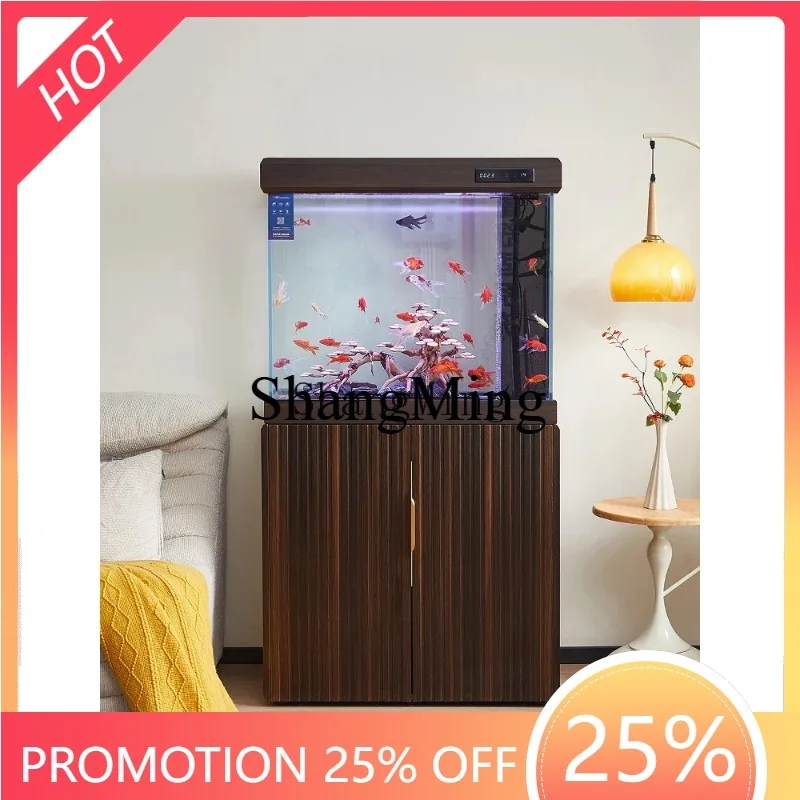 

CL Chinese fish tank with cabinet bottom filter integrated office floor water-free landscaping fish tank