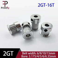 Printfly 2GT 16 Teeth GT2 Timing Pulley 2M Belt Width 6/9/10/15MM Bore 3.17/4/5/6/6.35MM For 2GT For Linear Pulley