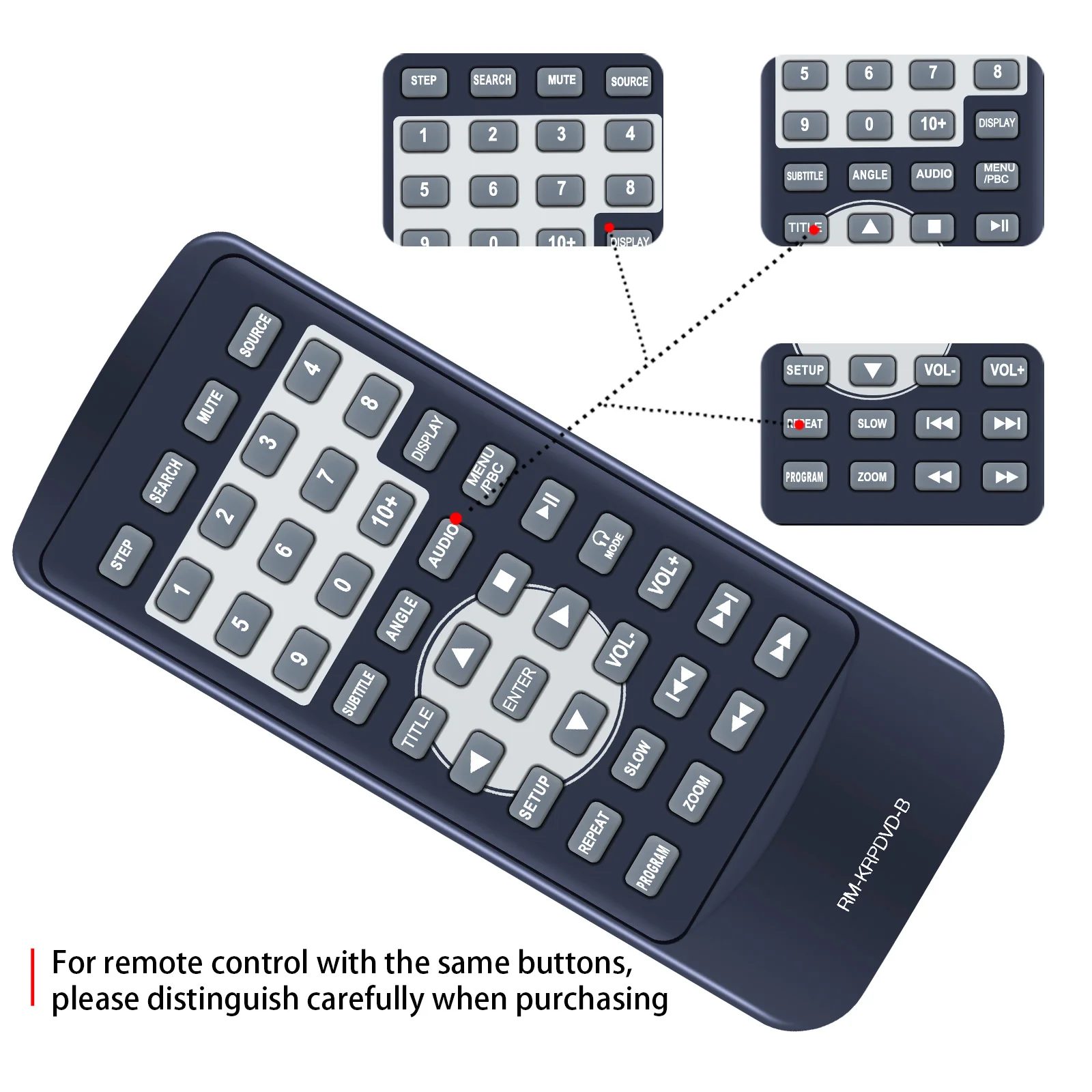 جهاز تحكم عن بعد جديد لمشغل DVD المحمول Koramzi PDVD-DK95 PDVD-1010 RM-KRPDVD-B