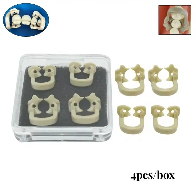 

High Quality 4pcs/box Dental Dam Clips Resin Barrier Clamps Rubber Sectional Matrix Band Molar Clips Dental Rubber Dam Clip