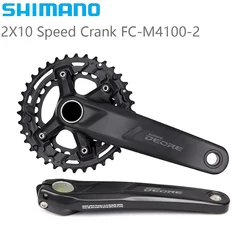 SHIMANO Deore FC-M4100-2 Crank For MTB Bike 2x10 Speed 170/175mm 26-36T BB52 MT501 Bottom Bracket Bicycle Parts