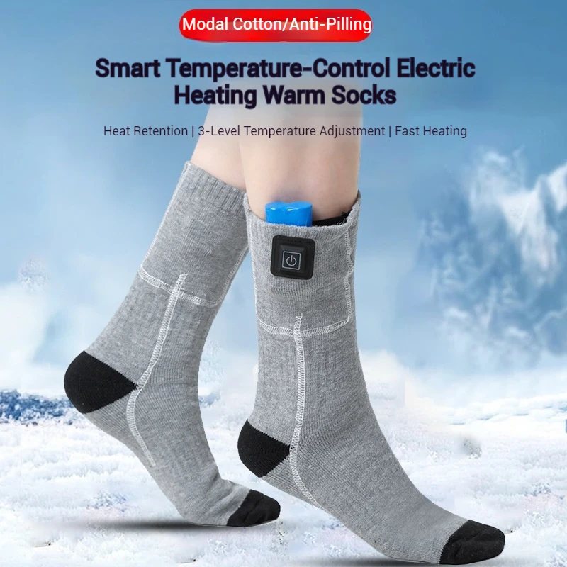 

Motorcycle Heated Socks With Battery Box Skiing Socks Women Men Heating Foot Warmer Electric Fever Socks Hiking Ski Warm Outdoor