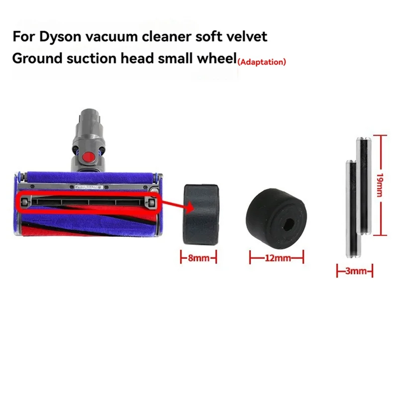 

B50C 2 PCS Axles & Rollers Heads Little Shaft Wheels Replacement For Dyson V6 V7 V8 V10 V11 Vacuum Cleaner Parts