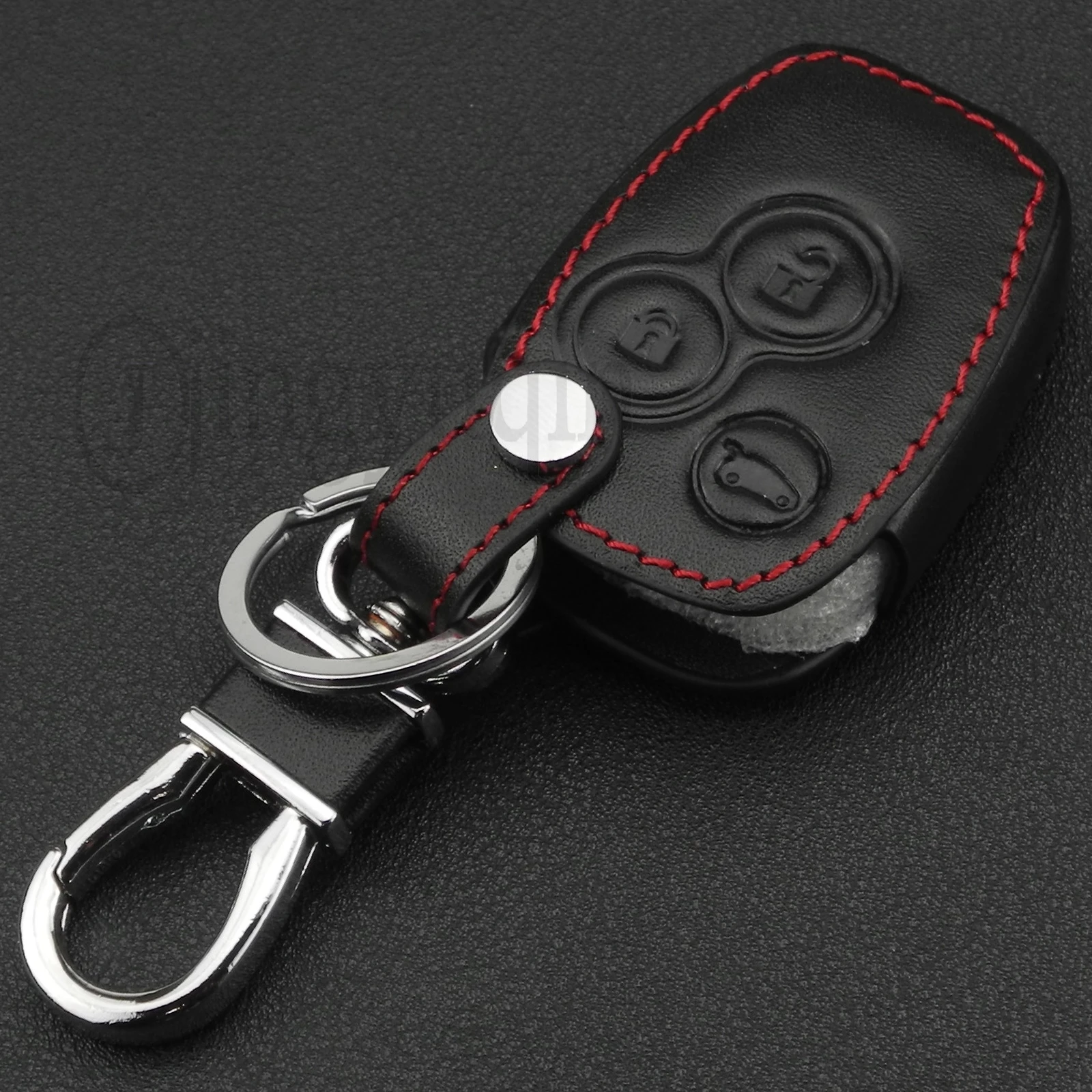 jingyuqin 3 Button Car Remote Key Leather Cover Case for Renault Duster Logan Fluence Clio Master Traffic Kangoo Megane Laguna