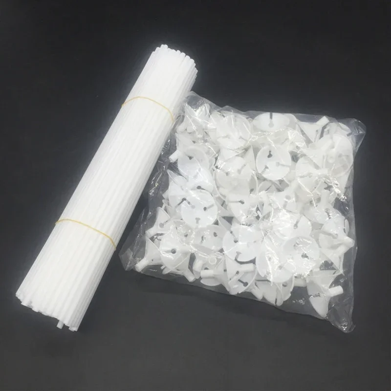 5 Sets/lot 40cm Latex Balloon Stick White PVC Rods Balloons Holder Sticks with Cup Party Supplies Party Decoration Accessories