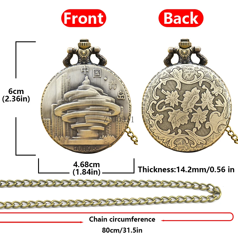 * Vintage bronze clamshell simples typhoon design colar relógio de bolso de quartzo presente universal para estudantes masculinos e femininos