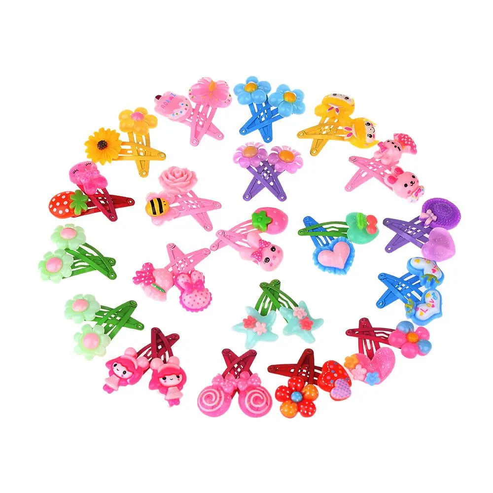 10/20Pcs/Set New Girls Cute Cartoon Hair Clips Kids Lovely Star Flower Hairpins Headband Barrettes Fashion Hair Accessories