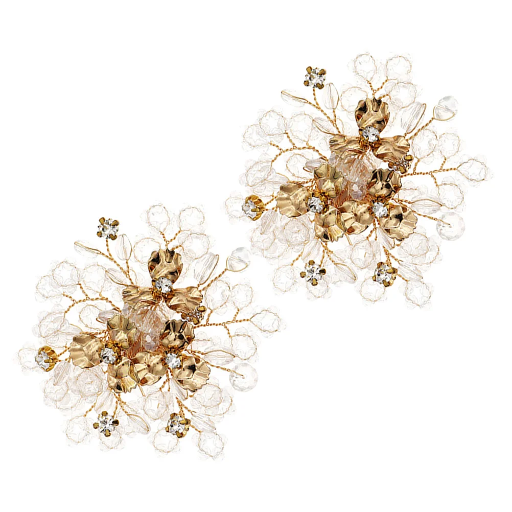 

2pcs Women Shoe Clips Wedding Bride Accessories Decorations For Flats Boots Sandals Pumps Heels Bridal Shoe Charms Flower