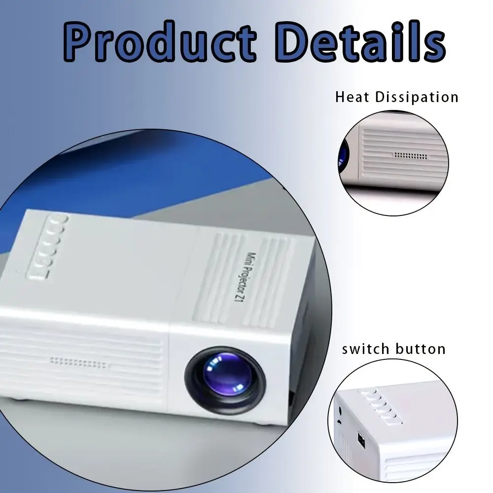 

Мини-проектор с разрешением 1080P, пультом ДУ, встроенным динамиком, портативный, технология LCD, подарки на Хэллоуин