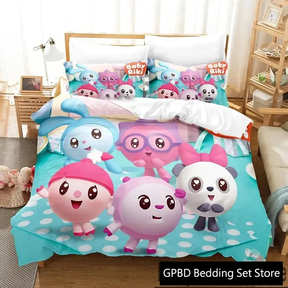 

3D Print Cartoon BabyRiki Bedding Set Boys Girls Twin Queen King Size Duvet Cover Pillowcase Bed boys Adult Home Textileextile