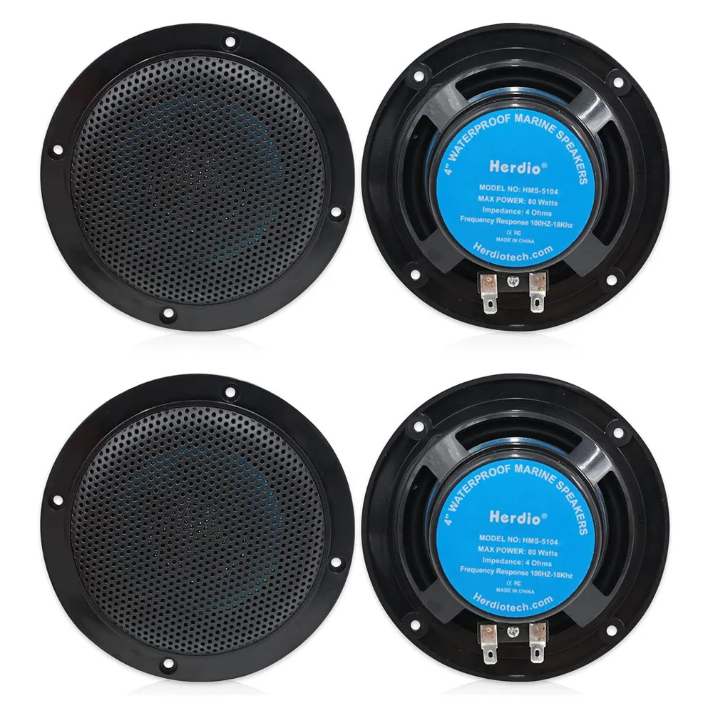 Herdio 4PCS 4 Inches 320W Ceiling Bluetooth Speakers 2 Way Flush Mount Ceiling Speakers For Bathroom Kitchen Home Theater