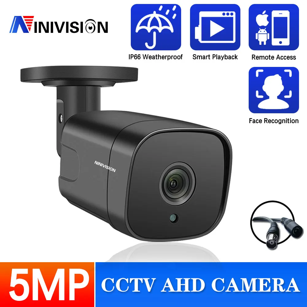 

NINIVISION HD Security Camera Outdoor Waterproof 5MP AHD Bullet Camera CCTV Surveillance Camera Sony Varifocal Infrared