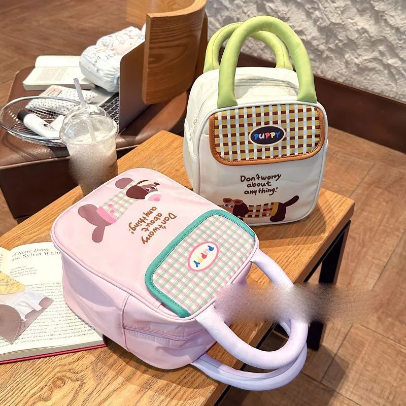 2Size Children's Cute Cartoon Lunch Box Bag Large Capacity Insulated Lunch Bag Student Outer Travel Portable Lunch Bag LJ096 view 3