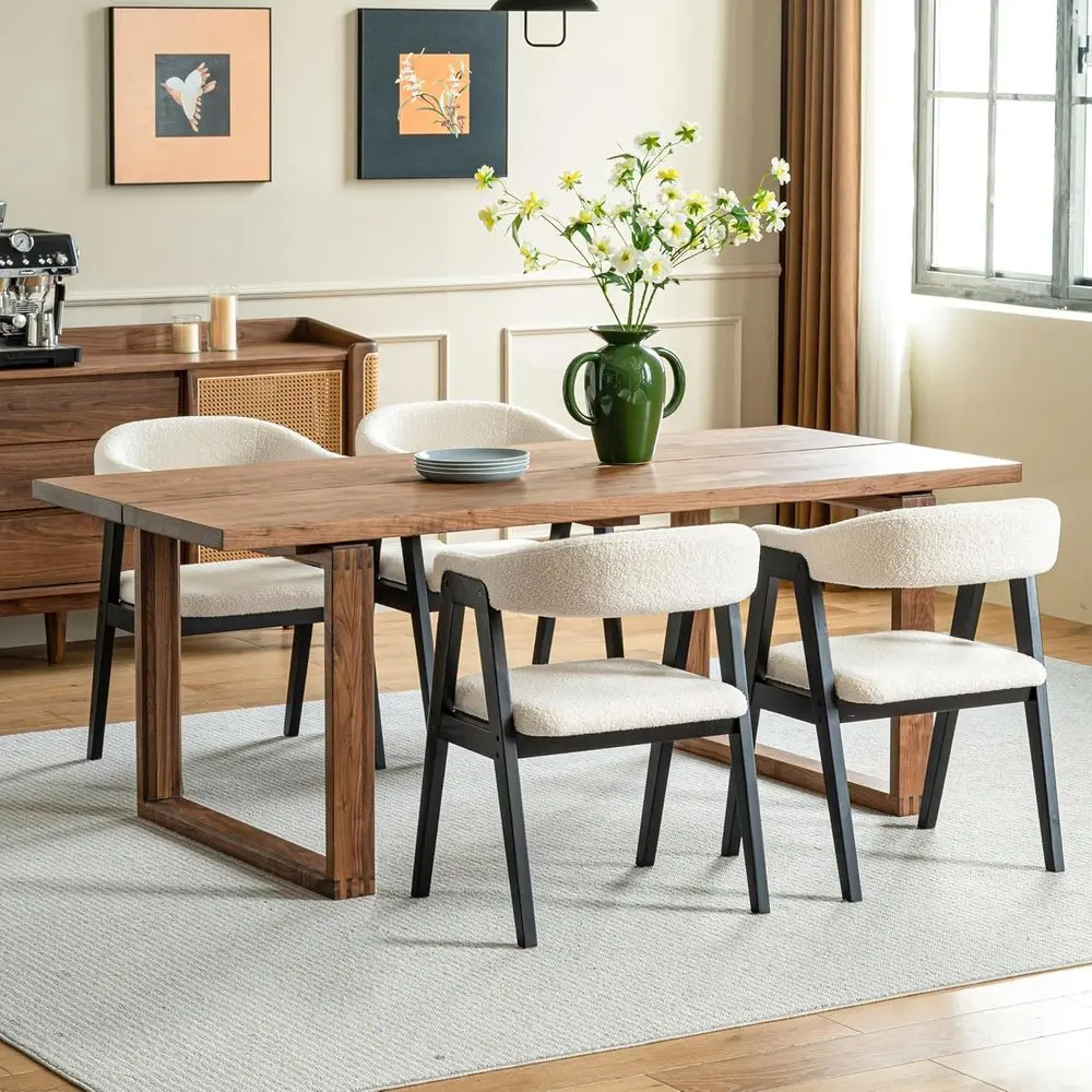 Sedie da pranzo imbottite con braccioli, set di 4, adatte per cucina o soggiorno (nero)