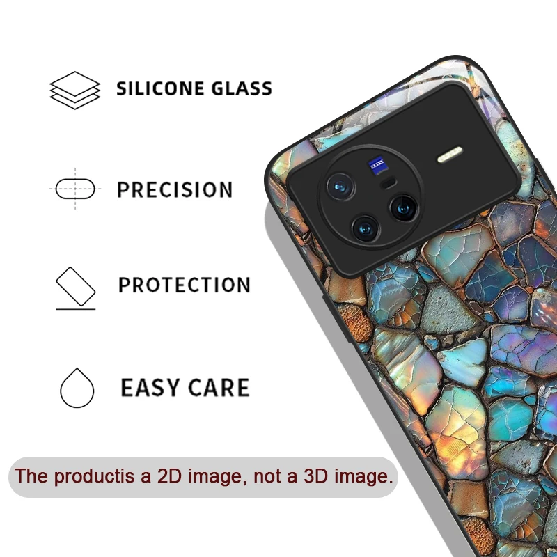 أنيق الأرجواني والكريستال الرخام الملمس الزجاج المقسى جراب هاتف ل ممن لهم رينو 13F 12 11 10 ProPlus Find X8 X3 Lite A58 A94 غطاء