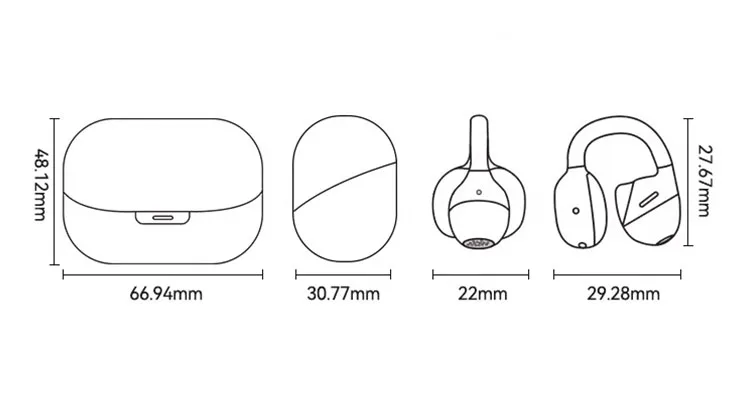 Clip-On-Ohrhörer, Bluetooth 6.0 Open-Ear-Ohrhörer, Leichte Komfort-Kopfhörer mit offener Bauweise, 40 Stunden Spielzeit, Klare Anrufe, Sicherer Sitz – Detail 12