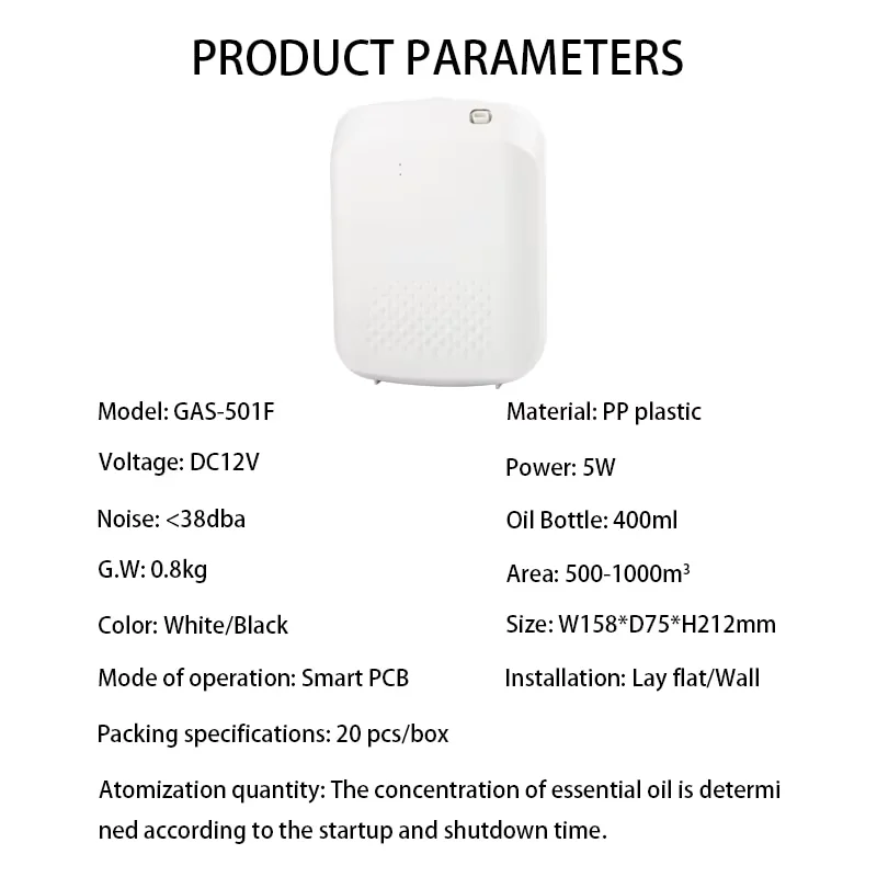 Picture 4: 1000CBM Electric Scent Diffuser Machine 400ML Fragrance Diffuser Waterless Button Control Scent Diffuser