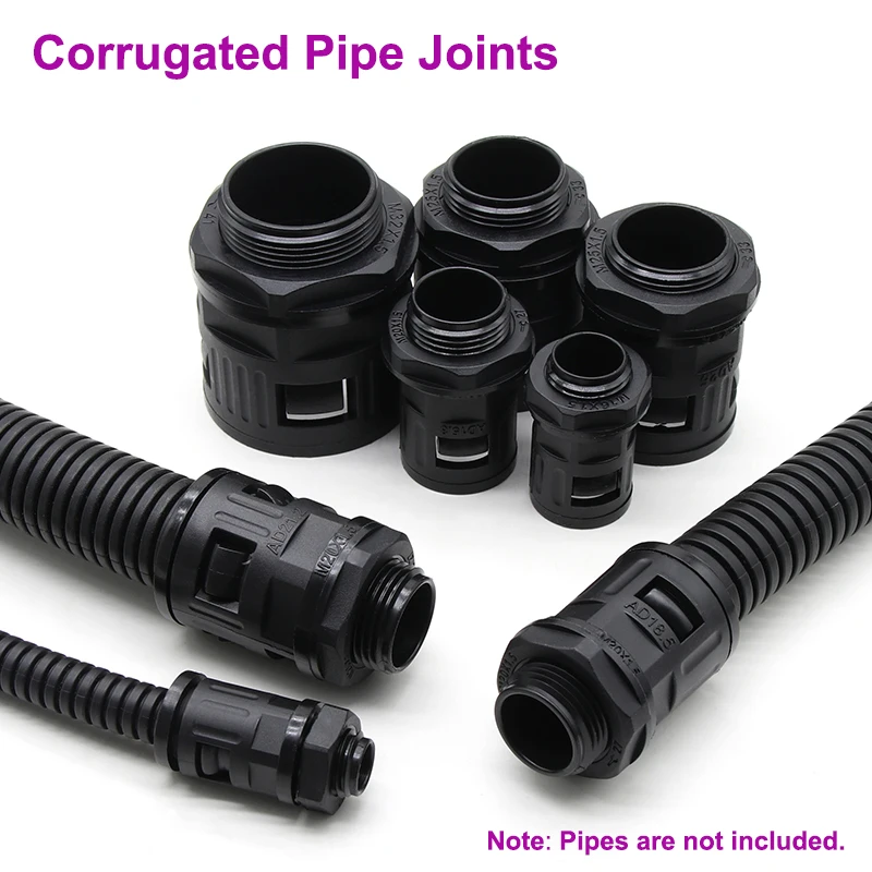 

Nylon Plastic Corrugated Tube Connectors Pipe Joint AD13 15.8 18.5 21.2 25 28.5 34.5 End Fittings Plastic Conduit Gland