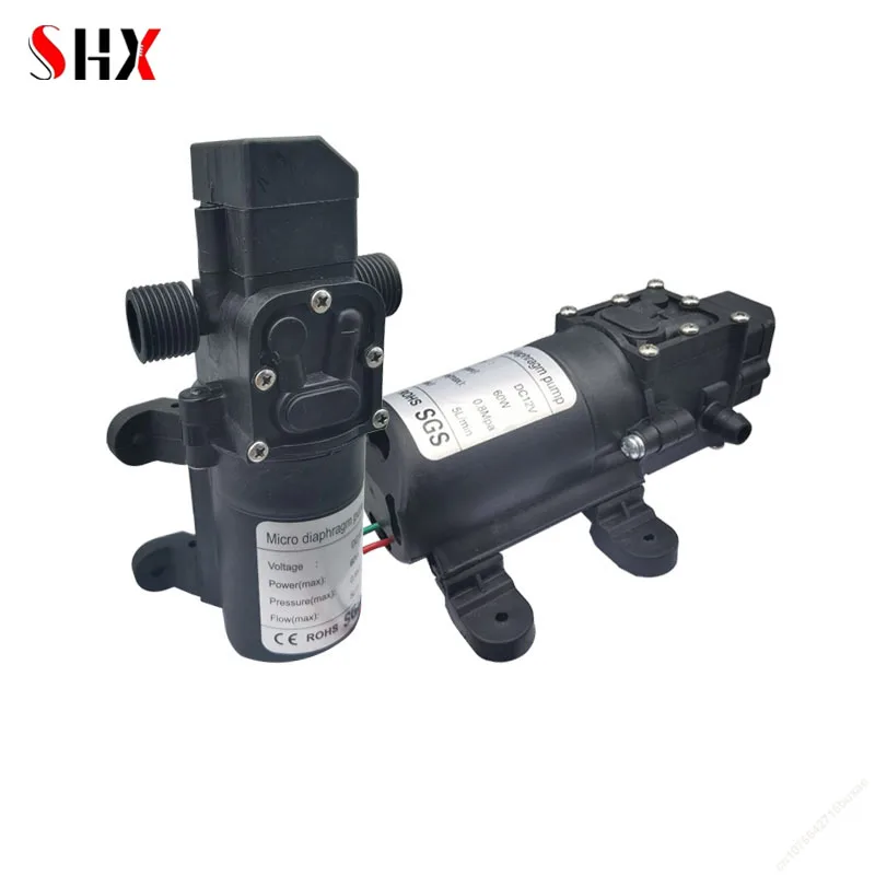 DC 12V 120PSI 5L/Min High Pressure Diaphragm Water Pump Black Micro Electric Water Pump Self Priming Pump Water Sprayer Car Wash