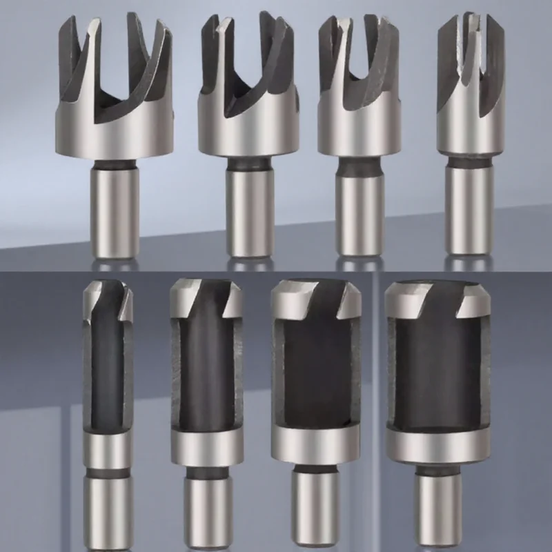

STONEGO Carbon Steel Drill Bits Set Straight & Tapered Cork Hole Saw Wood Plug Cutter Woodworking Tools