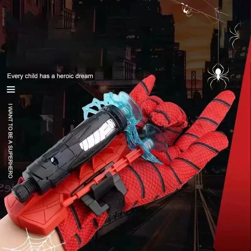 子供のためのスパイダーマンの手首のおもちゃのセット,アクションフィギュア,手袋,ランチャー,コスプレ,趣味,アニメーション,新しい