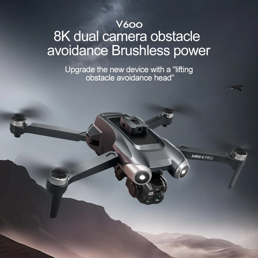 V600 Drone Mini 4 Pro Max Professional HD Dual Cameras Optical Flow Positioning Avoidance WIFI UAV GPS Quadcopter Dji Mavic Air2