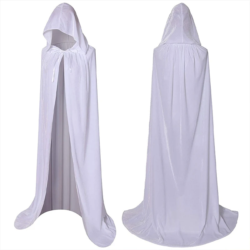 Halloween Cloak Cape Hooded Medieval Costume Cosplay Witch Costumes Robe Party Wicca Vampire Full Length Dress Coats