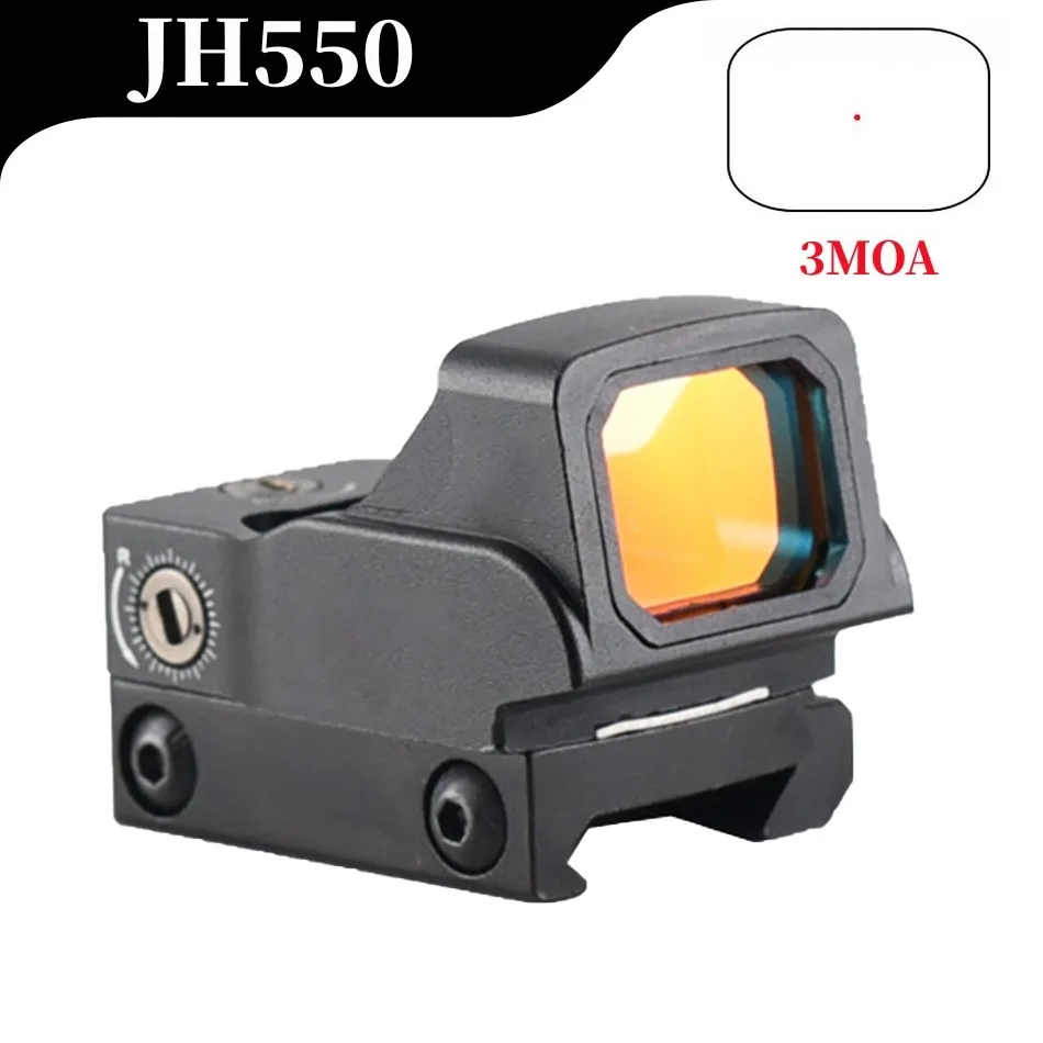 

JH550 3 MOA Red Dot Sight Tactical Optics Reflex Sight Red Dot Glock Airsoft Riflescope Viewfinder with 20mm Rail Fully Metal