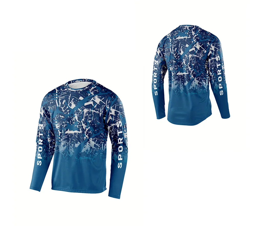 

2025: Мужская рубашка с длинными рукавами с графическим принтом океана, дышащая, быстросохнущая, впитывающая пот, с длинными рукавами, для рыбалки, пешего туризма, отдыха на открытом воздухе
