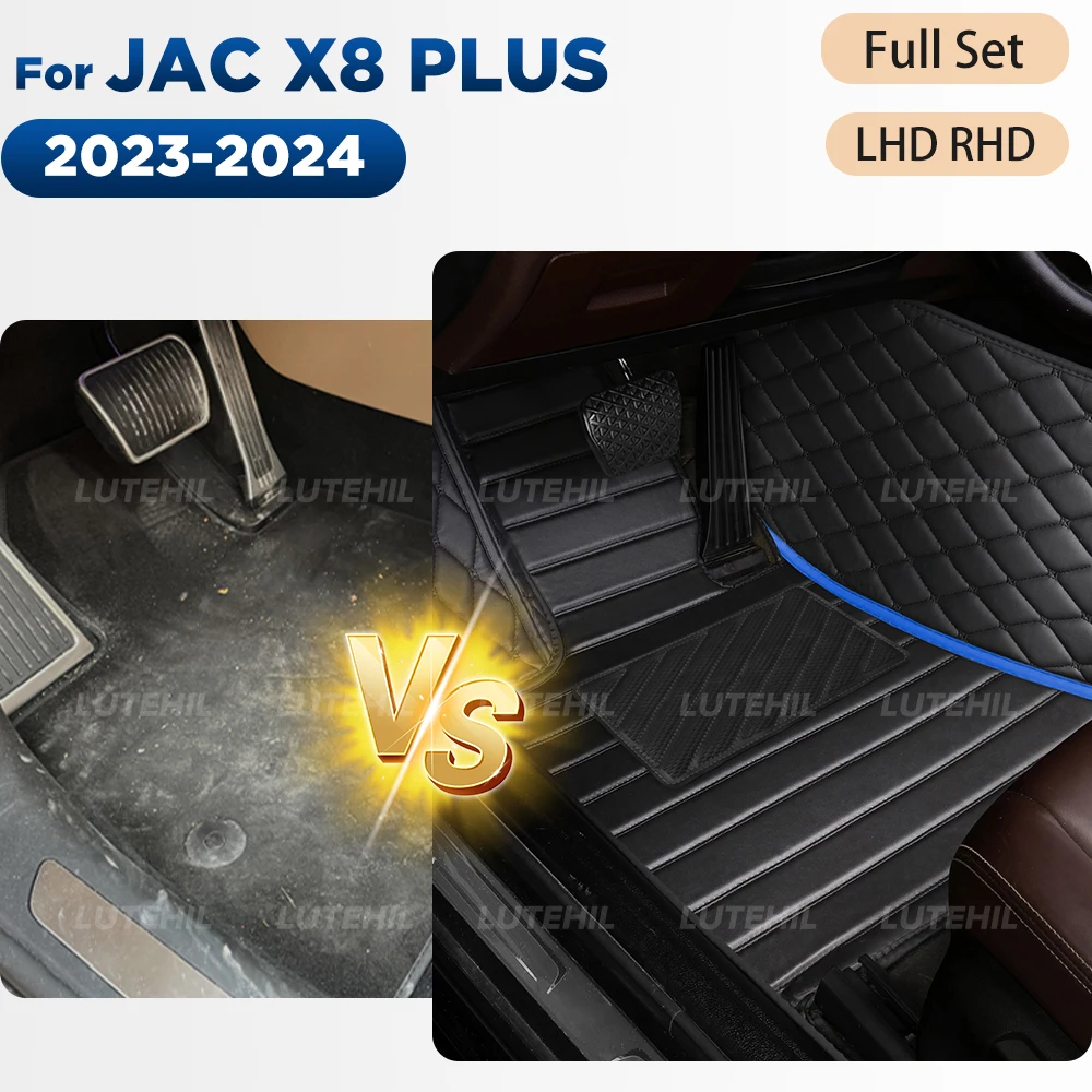 

Для JAC X8 PLUS 2023 2024, совместимые автомобильные коврики, защита от любых погодных воздействий, полный комплект напольных вкладышей спереди и сзади