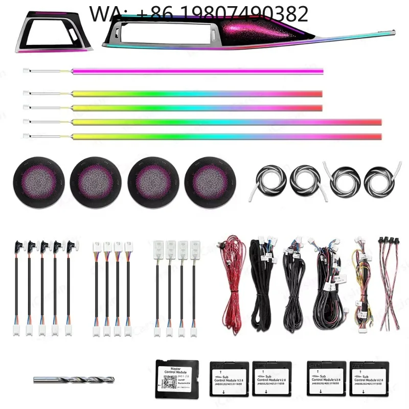 Multi Series Universal Dynamic LED Interior Atmosphere Lamp, 64 Color Ambient Strip Fit 2011-2019 F30 F31 F34 F36 Sedan Refit De