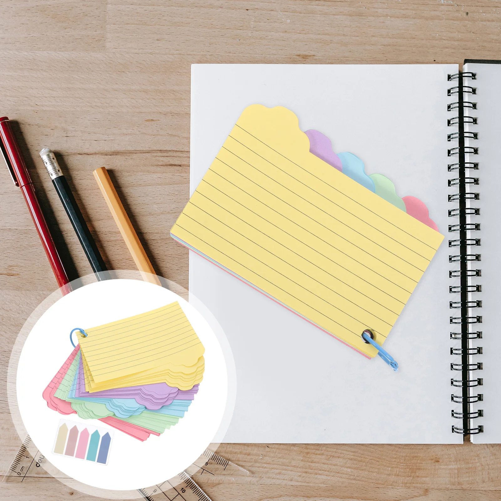 

Flash Cards Index for Studying with Holes Punched Rings Color Note Colored Bulk Notecards