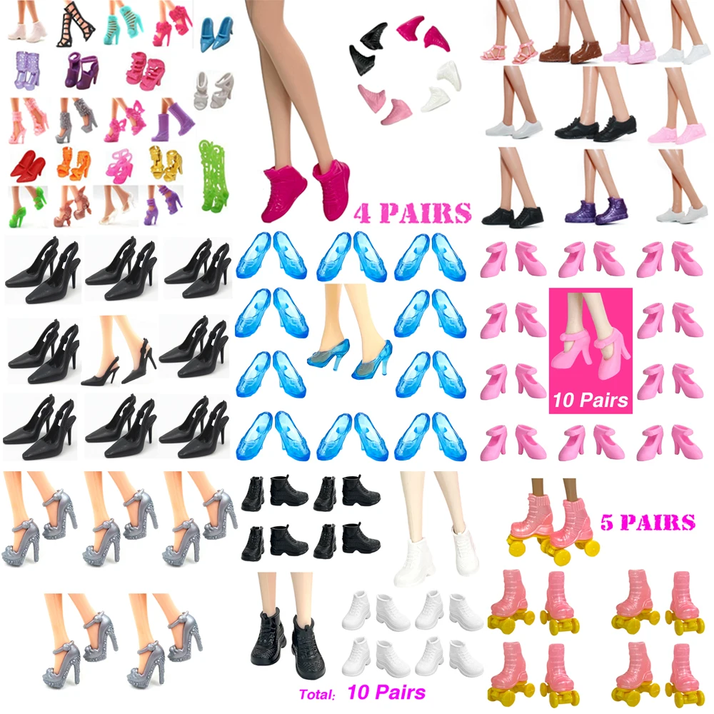 NK Official  Wholesale 1/6 Princess High Quality Mix Heels Shoes Fashion Ballet Sandals For Barbie Doll Accessories Gift Toy JJ