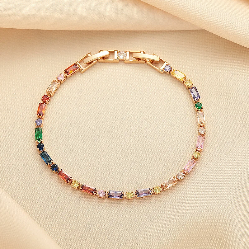 925 Sterling Silber Armband 18K Vera Elegantes Tennis-Zirkon-Kristall-Armband für Damen, modisch, schlicht, Verlobung, Hochzeit, Glamour