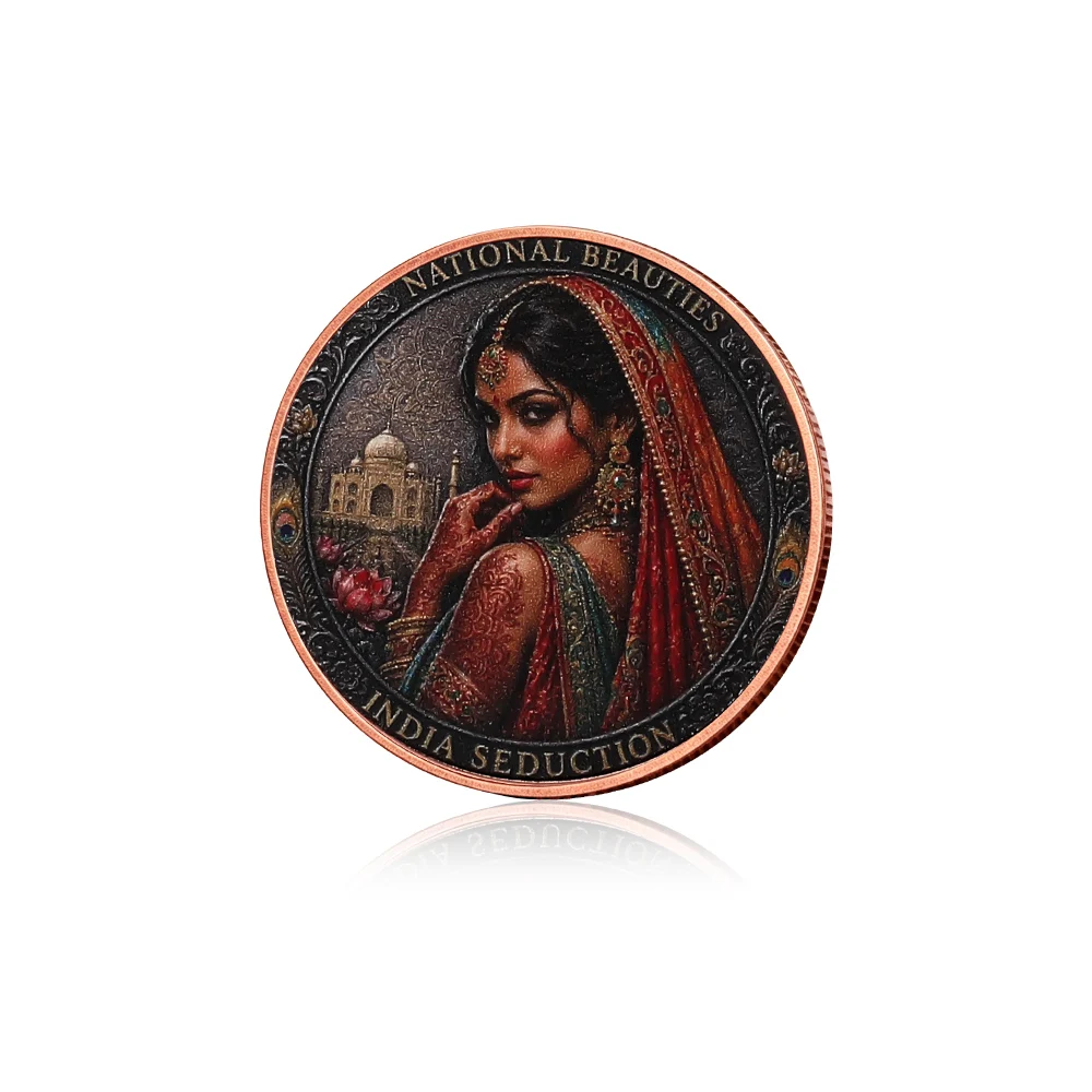 1 oz .999 Fine Copper Coin Indian Sari Beauty Taj Mahal Pure Copper Commemorative Coin Art Collection Coins
