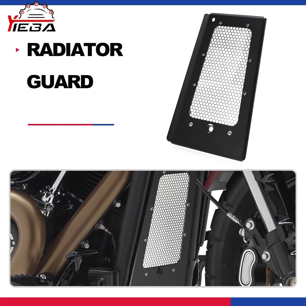 

For Softail Slim FLSL Fat Bob FXFB FLFB Sport Glide FLSB Deluxe Radiator Grille Cover Guard Radiator Shield Protector 2018-2023