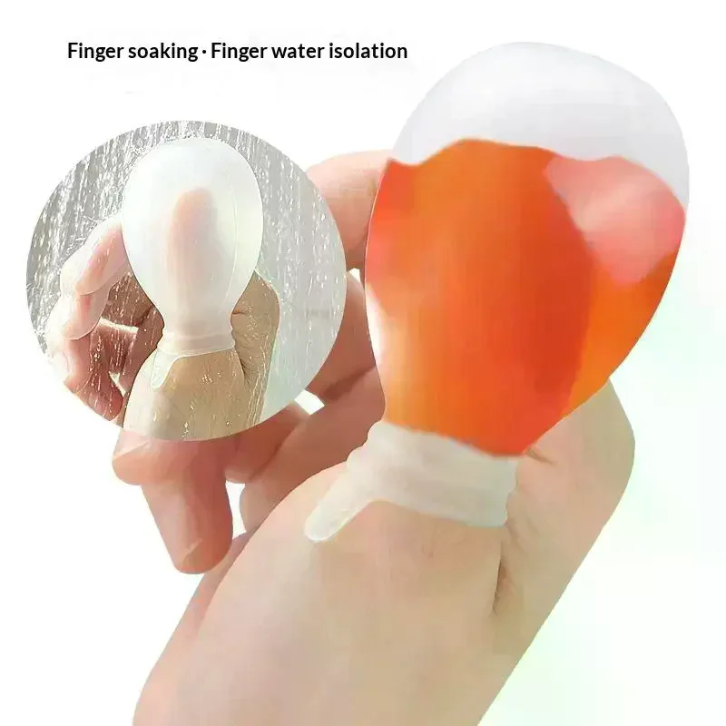 For Showering Waterproof Silicone Finger & Toe Nail Covers Reusable Protective Sleeves , Hand Soaking Wound Protection Prevent