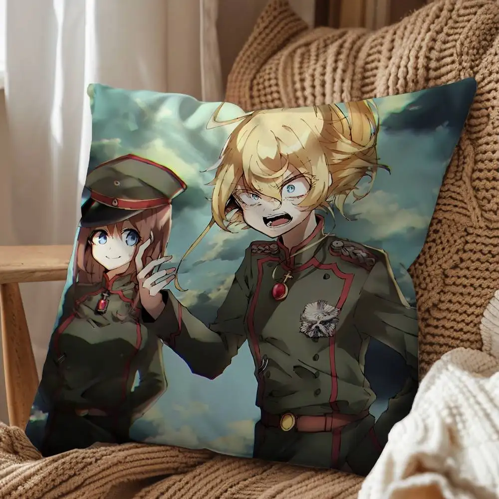 entire series Tanya Visha Youjo Senki Cushion Cover Suitable For Sofa Car Bedroom Office Cushions Decorative Pillow Case