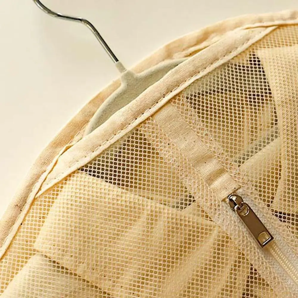 

Practical Cotton Linen Clothes Dust Cover Hanging Protective Suit Cover Storage Bag Reusable Dustproof Garment Bag Cover Women