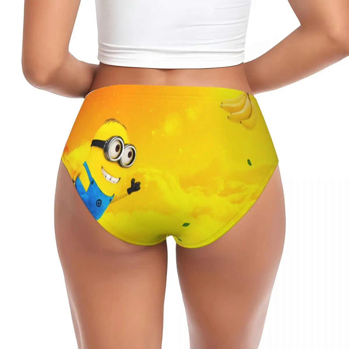 Ropa interior cómoda de los calzoncillos cómicos de las bragas de los plátano de M-Miniones de las mujeres personalizadas