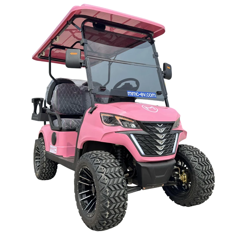 

2024 New Pink Black Custom 4 Seater 6 Passenger Club Car Electric Golf Cart With 48/60/72 Volt Golf Cart Battery