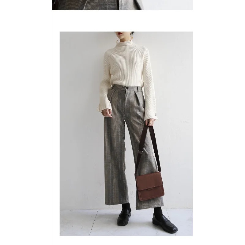 

Простой мягкий утолщенный свитер с полуводолазкой для женщин, новый приталенный внутренний вязаный свитер