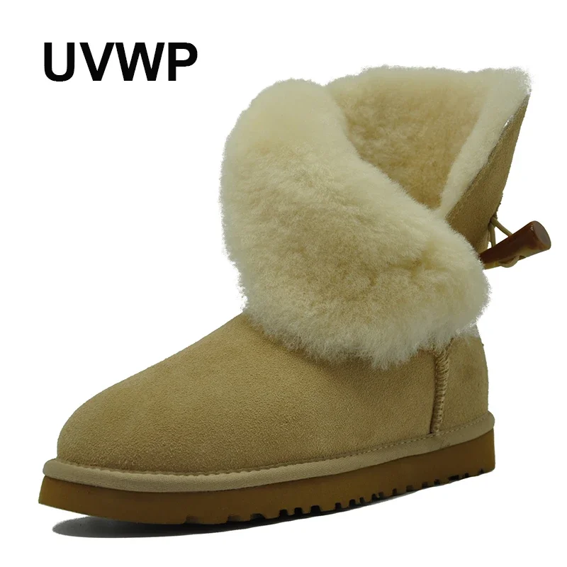 UVWP Wholesale/Retail High Quality Women's Australia Classic Snow Boots Real Leather Natural Fur Winter Boots Womens Warm Shoes