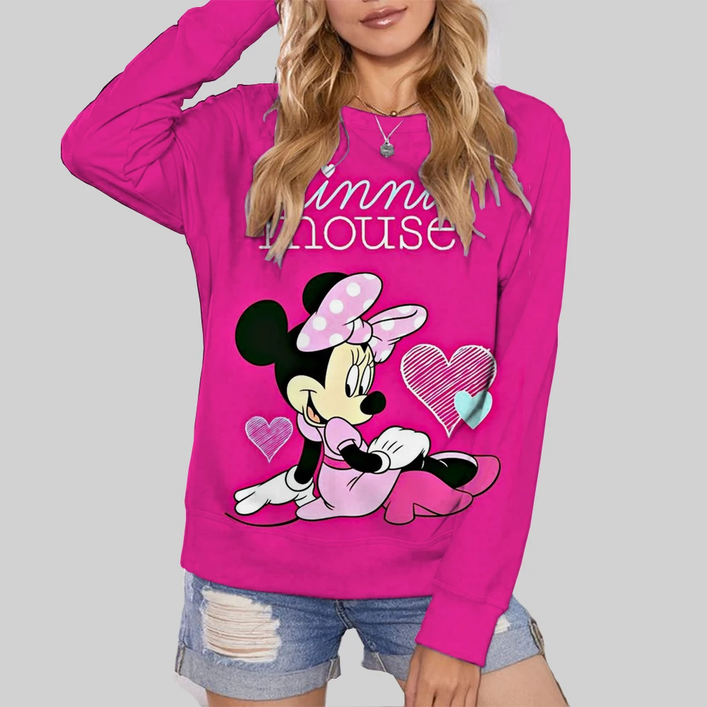 Korean popular clothes Fashion Autumn Loose O-neck Ins Couple Casual Cartoon Mickey Mouse Print Long Sleeve Sweatshirts