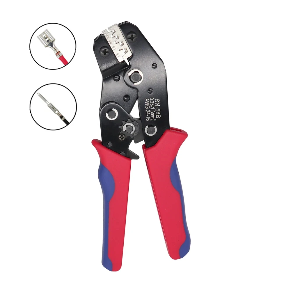 Imagem -04 - Ratchet Crimping Plier Ferramenta Crimper 0.251.5 mm ² Awg24-16for Duponttejstmolex Terminal Fio Alicate Elétrico Sn58b