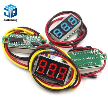 0.36 inç 0.36 "dijital voltmetre kırmızı yeşil mavi DC 0V-100V üç hatları 3 haneli gerilim panel metre ekran led rengi
