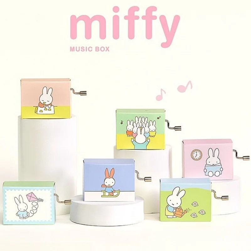 

Cartoon Miffy Crank Music Box Blind Box Cartoon Desktop Ornament New Year Music Box Toy Birthday Gift Toys