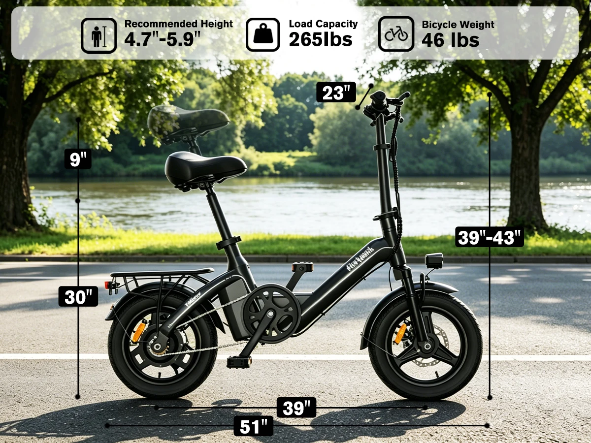 Folding Electric Bike 400W for Adults, Bodywel T16pro 36V 10Ah Long Range 30 Miles Commuter E-Bicycle, Compact Foldable ebike Dual Disc Brakes for Teens US stock view 8