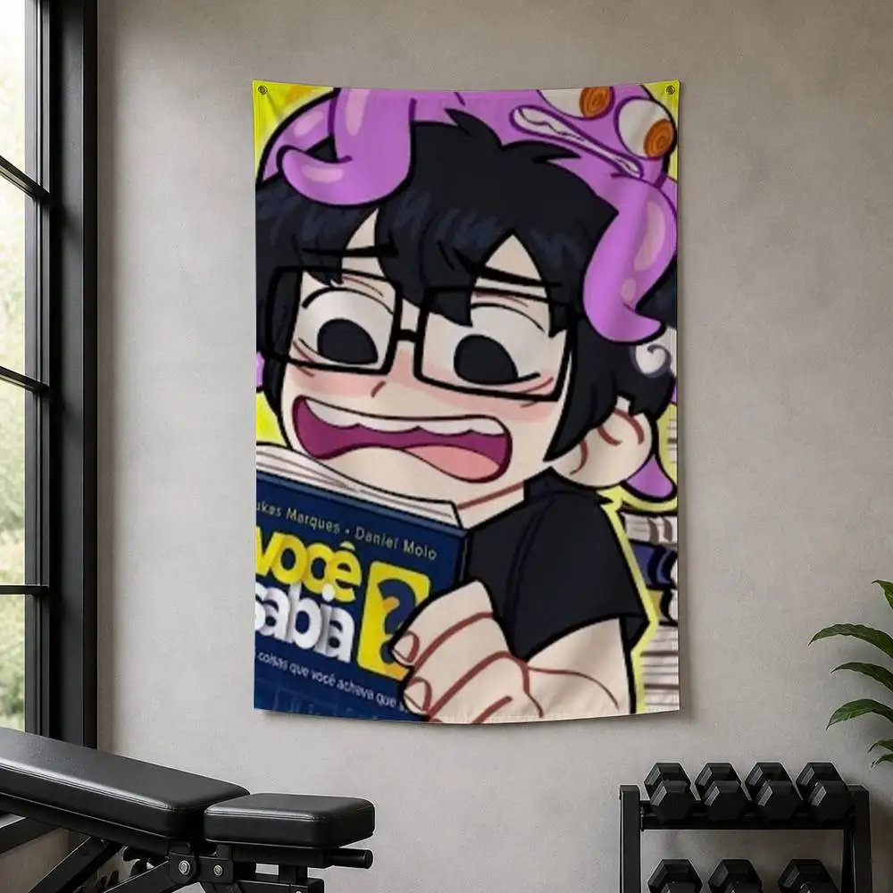 Anime Singer S-Saiko Decorative Wall Flag Banner for Home Garden Garage Indoor Outdoor Decor